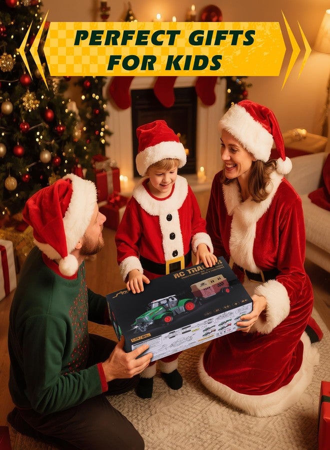 HuiJuKeJi Remote Control Tractor,1/24 Scale with Dump Trailer, Rechargeable RC Farm Vehicle Toy with Light and Sound for Kids, Ideal Christmas Birthday Gift for Boys and Girls Ages 6+ - Image 2